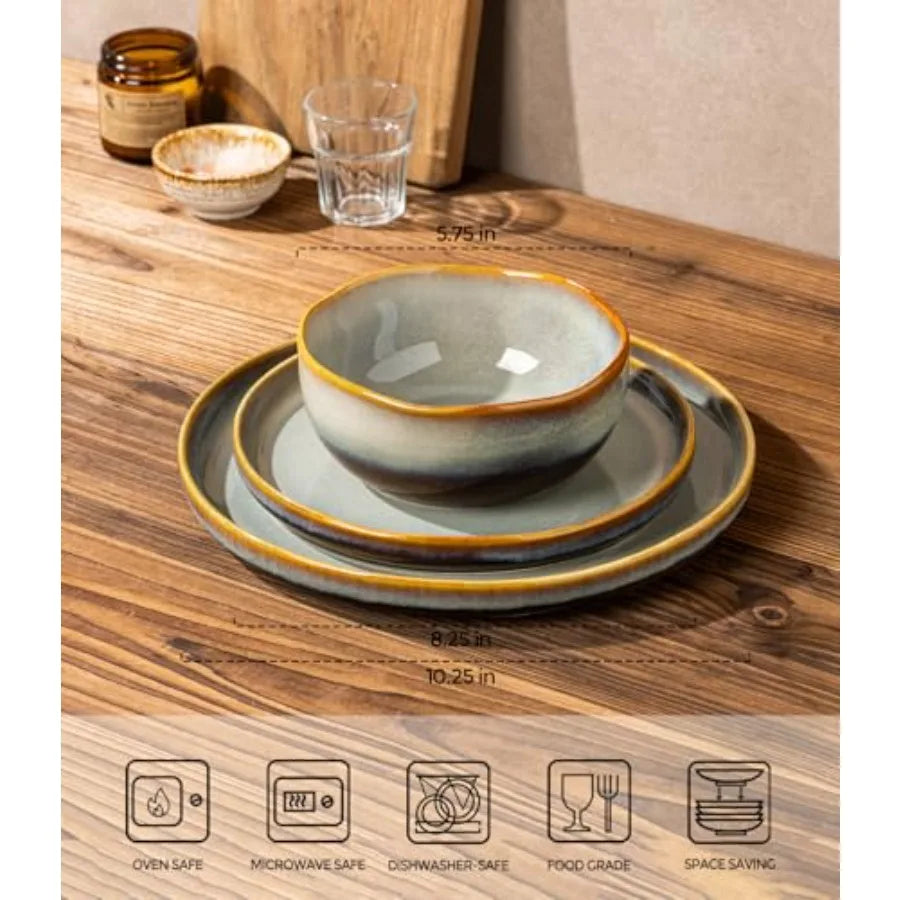 Haven Stone Reactive Glaze Dinnerware Set