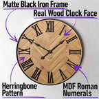 Haven Heritage Oversized Farmhouse Wall Clock