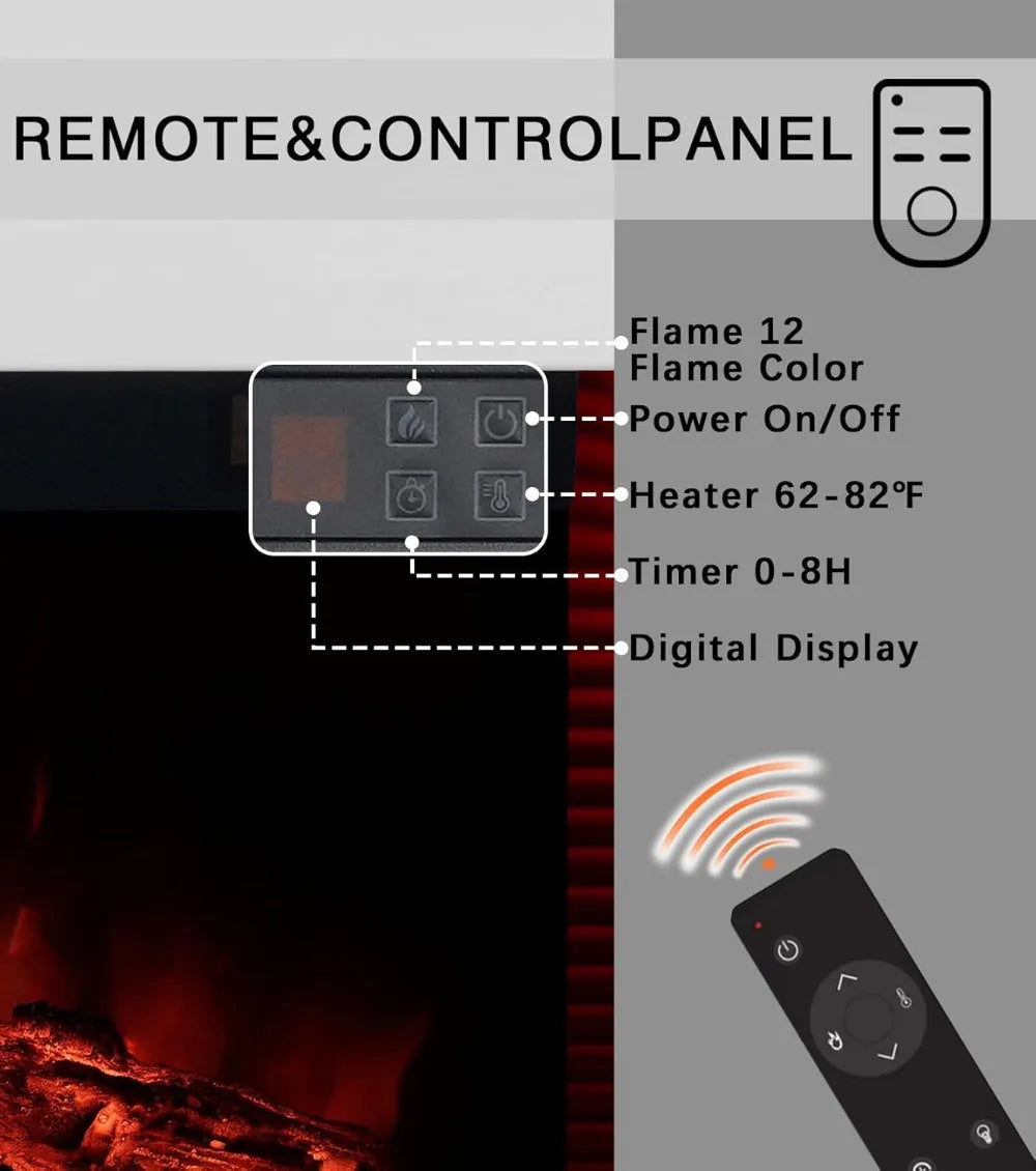 Aurora Vista 60-Inch 3-Sided Electric Fireplace