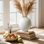 Willow Creek Rustic White Ceramic Flower Vase