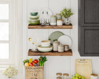 Haven Heritage Rustic Floating Wall Shelves – Set of 6