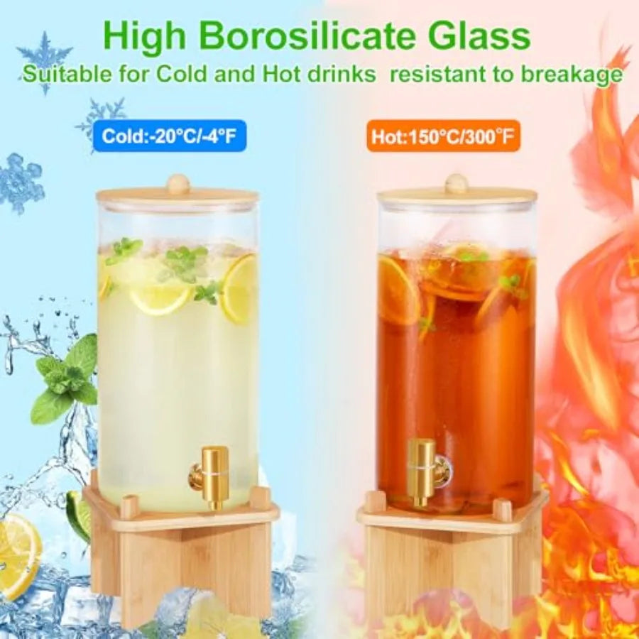 Haven Ridge Entertain 1.5-Gallon Glass Beverage Dispenser Set – 2 Piece