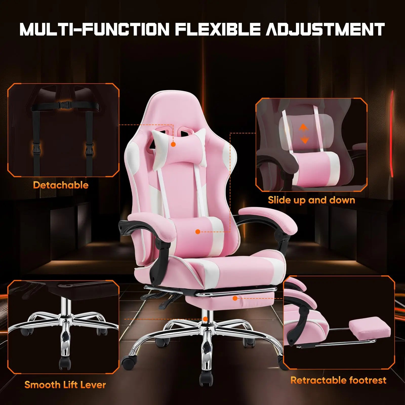 Apex Elite Ergonomic Gaming Chair with Footrest