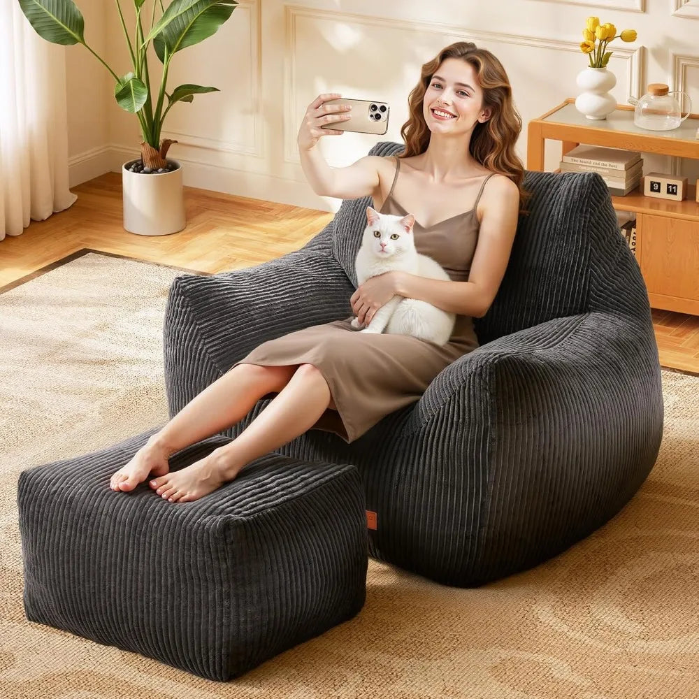 CloudLounge Bean Bag Chair with Ottoman
