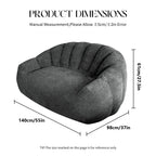 Comfy Bean Bag Sofa with Back Support, Oversized Reading Chair ， Big Fluffy Lazy Lounge Sofa ，Faux Fur Bean Bag Chair ， Stuffed Floor Sofa for Living Room, Bedroom