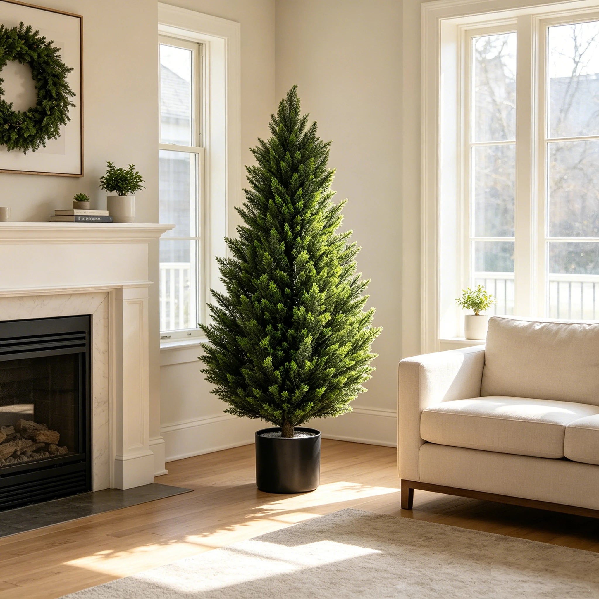 Evergreen Cedar Faux Topiary Tree
