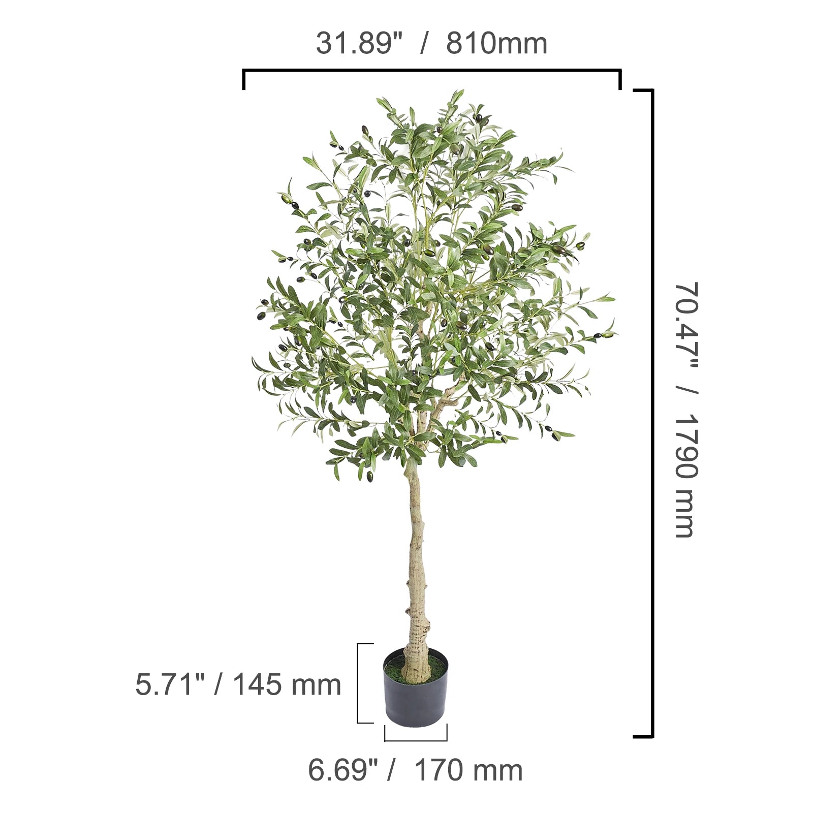 Mediterranean Faux Olive Tree – 4FT, 5FT & 6FT