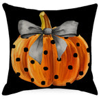 Halloween Pumpkin & Ghost Throw Pillow Cover – Spooky Fall Sofa Décor