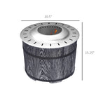 Smokeless Fire Pit with Mat, 20" Firepit, Magnesium Oxide, Black