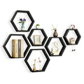 Heritage Hexagon Floating Wall Shelves – Set of 6 Honeycomb Shelves
