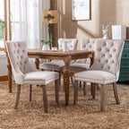 Luxe Haven Velvet Tufted Wingback Dining Chairs