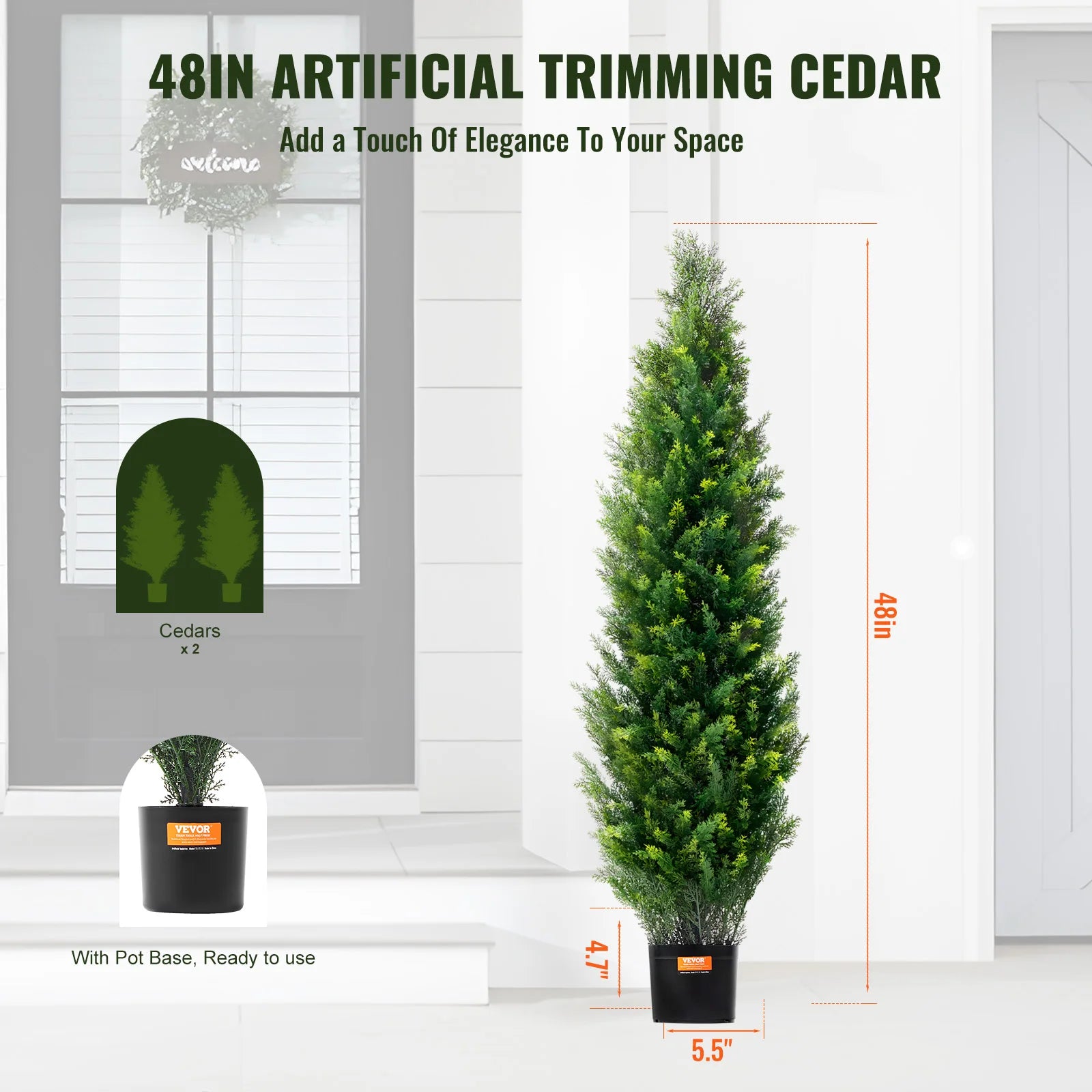 Evergreen Haven Cedar Topiary Tree Set