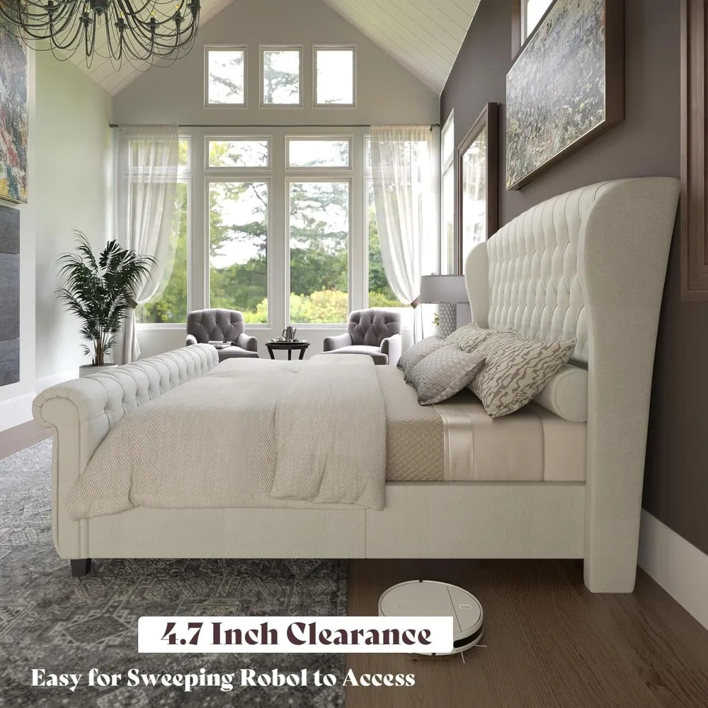 Royal Crest California King Velvet Sleigh Bed