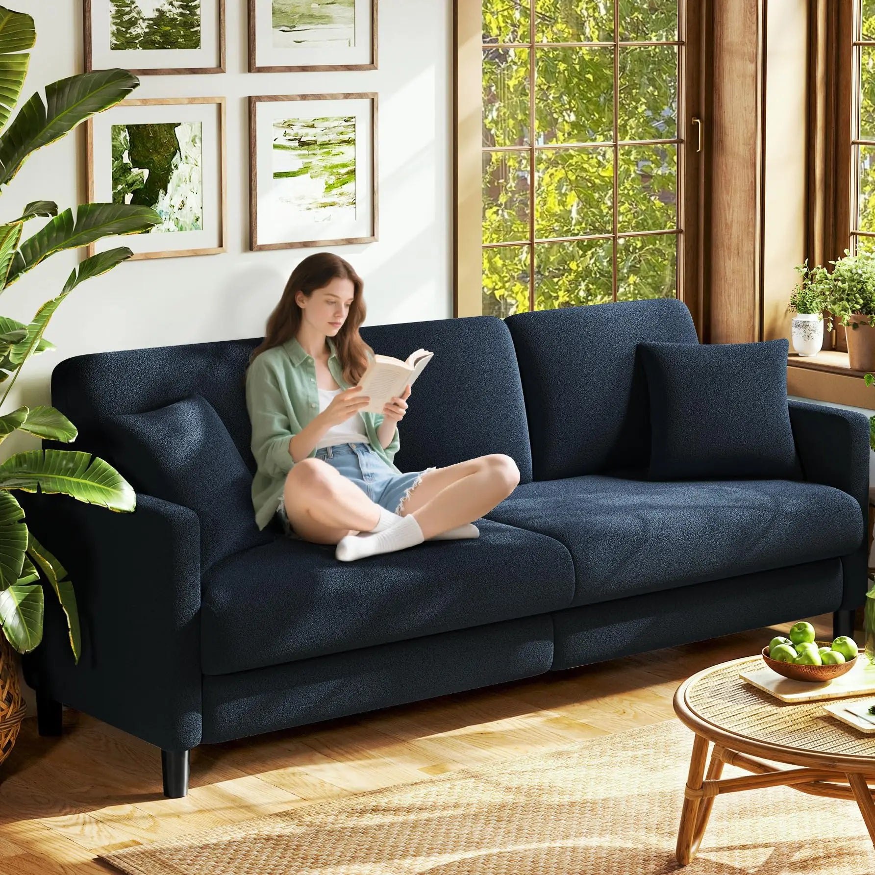 Willow Arc Curved Loveseat Sofa