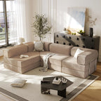 108" L Shaped Boneless Couch, Modular Sectional Sofa with Chaise, Cloud Sectional Couch with Deep Seat & Removable, Customized