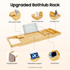 Serenity Spa Expandable Bamboo Bathtub Caddy Tray