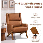Accent Chairs Set O 2, Living Room Chairs, Aux Leather Armchairs Thick Seat Cushion, Oversized Recliner Chair High Backrest or B