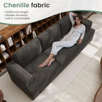 Grey Chenille Deep-Seat Sofa & Loveseat Set