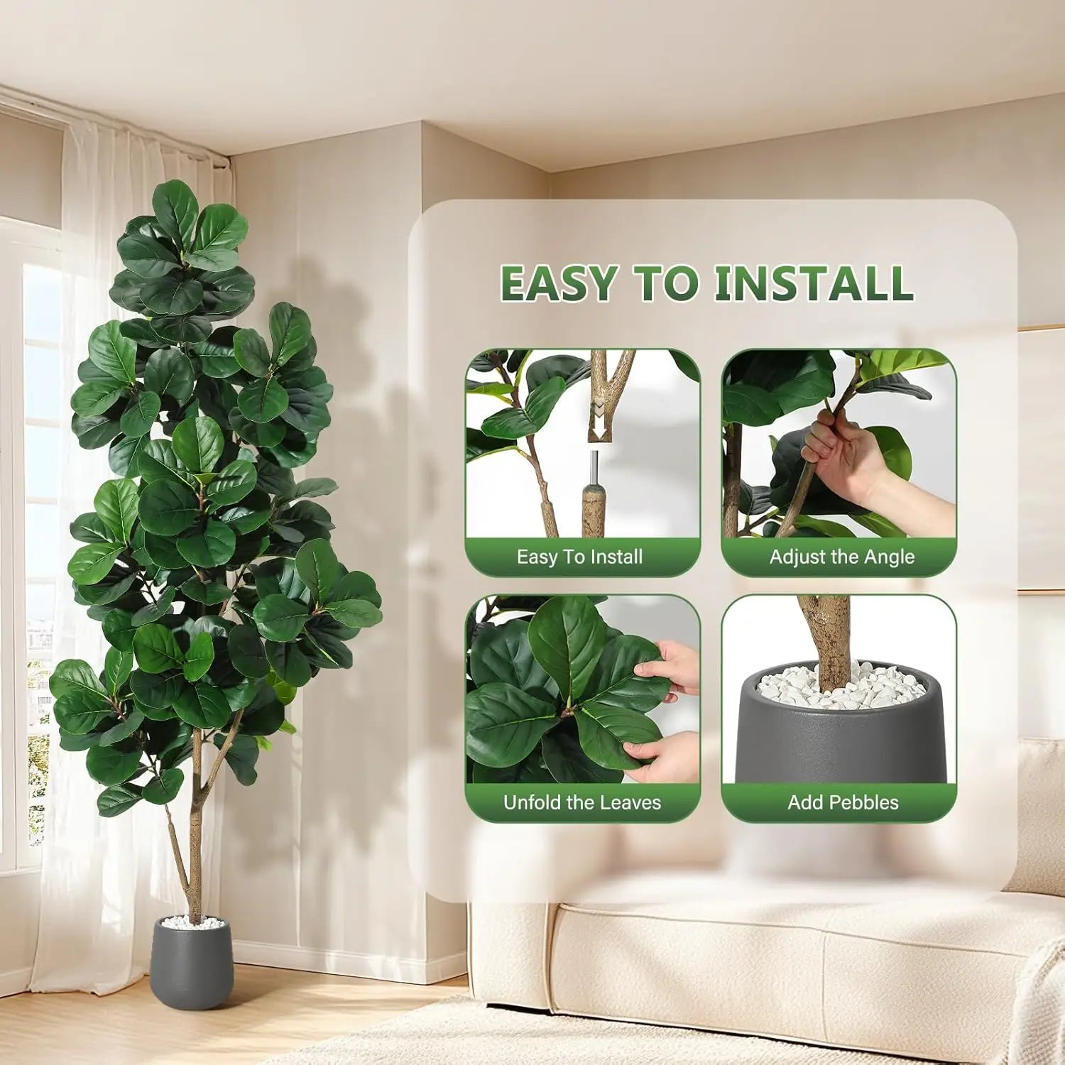Willow Estate Artificial Fiddle Leaf Fig Tree
