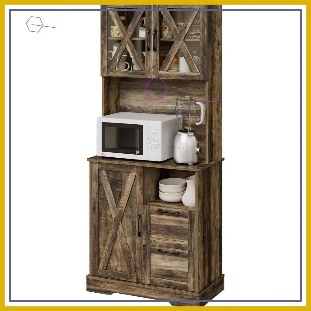 Heritage Farmhouse Pantry Storage Cabinet – 71 Inch