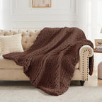 Haven Ridge Chunky Knit Chenille Throw Blanket