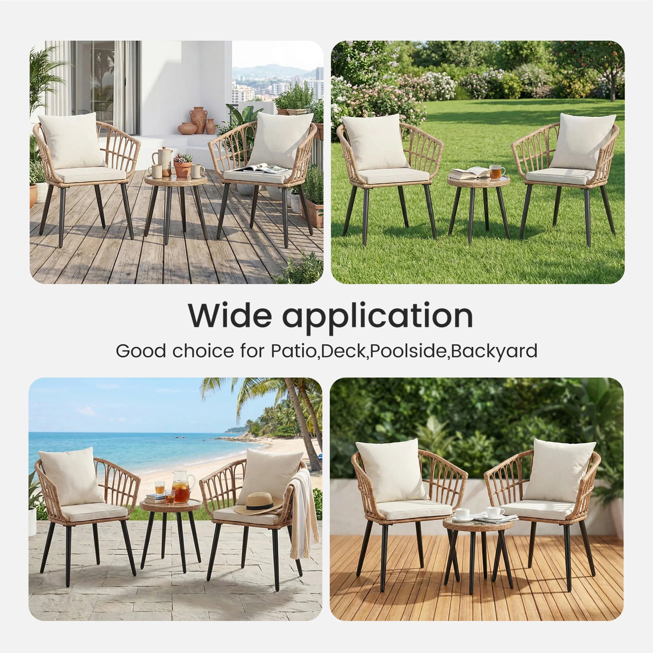 Harbor Breeze 3-Piece Wicker Bistro Patio Set