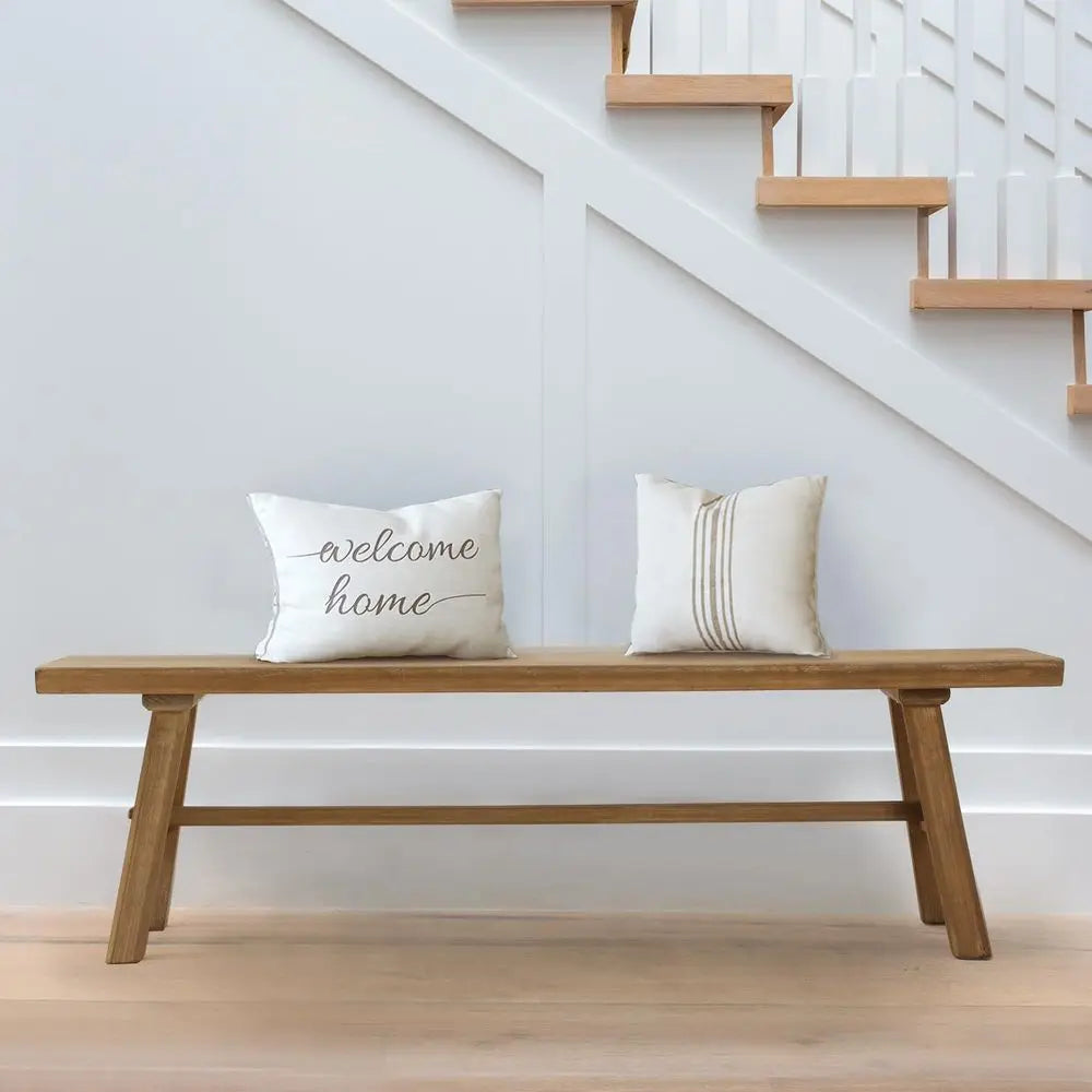 Haven Heritage Farmhouse Solid Wood Bench – 55 Inch
