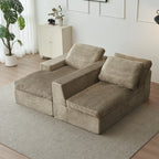 104" Modular Sectional Couch with Chaise, Cloud Couch Deep Seat Fluffy Corduroy Sofa Memory Foam Boneless Couches for Living Roo