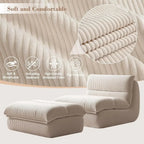 CloudNest Bean Bag Lounge Chair with Ottoman