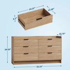 Haven Ridge Farmhouse 6-Drawer Dresser & TV Stand Console – 52.5 Inch
