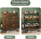 Canyon Grove Rustic Shoe Cabinet with Flip Drawers