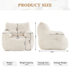 Soft and fluffy corduroy memory foam beanbag chair; comfortable velvet single-seater sofa for adults—ideal for home relaxation and gaming.