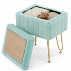 Luna Luxe Faux Fur Storage Ottoman