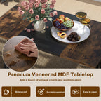 5-Piece Dining Room Set with 2 Benches & 2 Stools, Metal Frame for Small Room