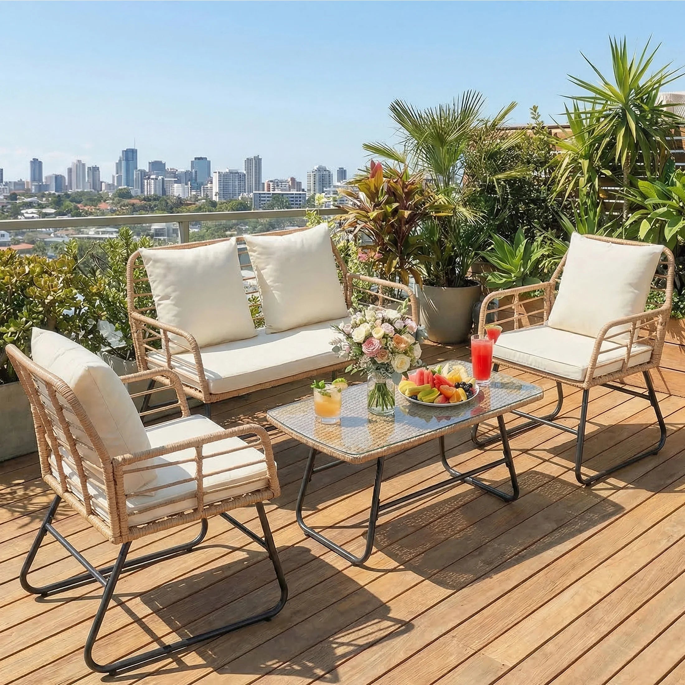 Willow Harbor Wicker Patio Conversation Set