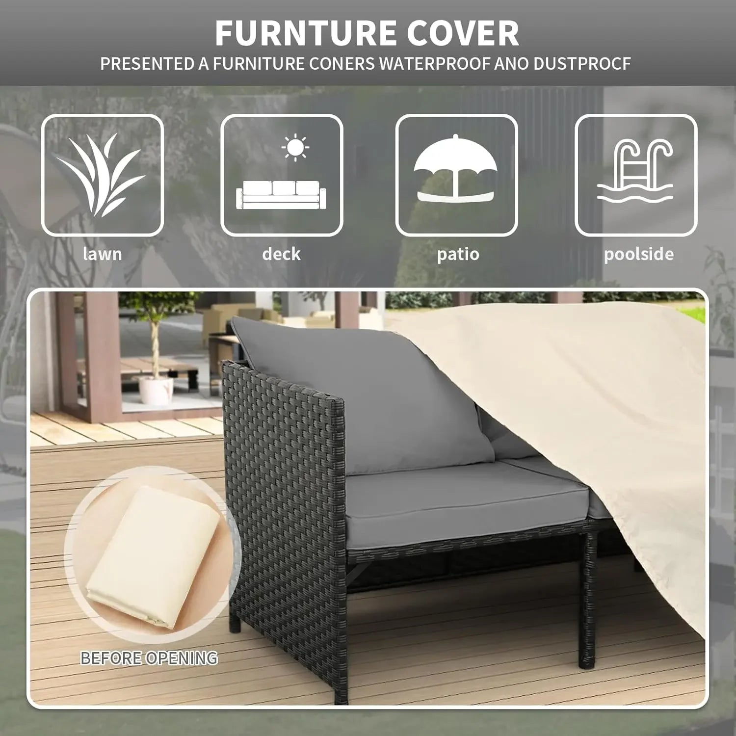 Aspen Grove 3-Piece Wicker Patio Conversation Set