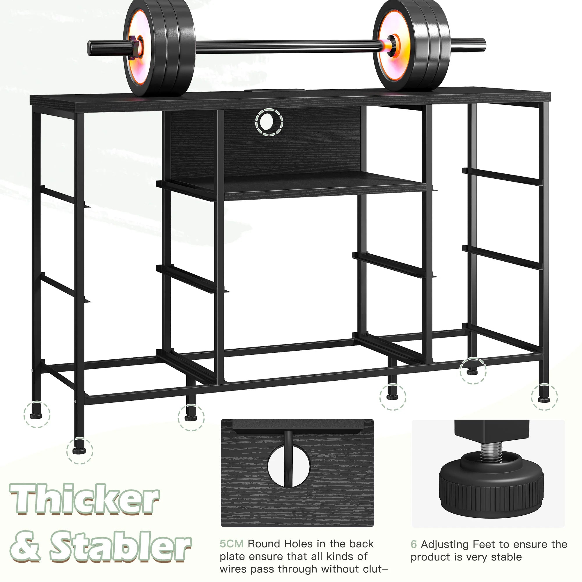 Haven Ridge LED Media Dresser with Charging Station – Fits TVs up to 55 Inches