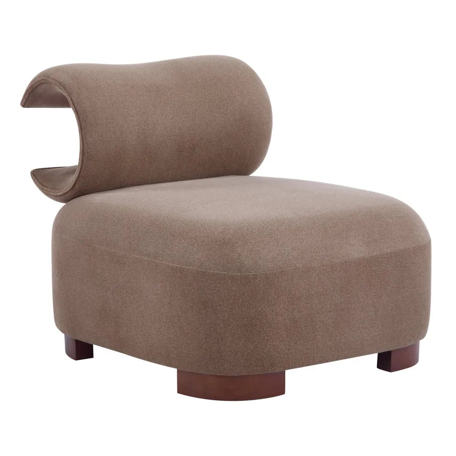 Modern Brown Polyester Accent Chair for Living Room - Pet-Friendly, 330 lbs Capacity, Stylish Living Room Seating for Home and