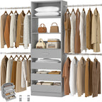 Expandable Walk-In Closet System with 4 Drawers