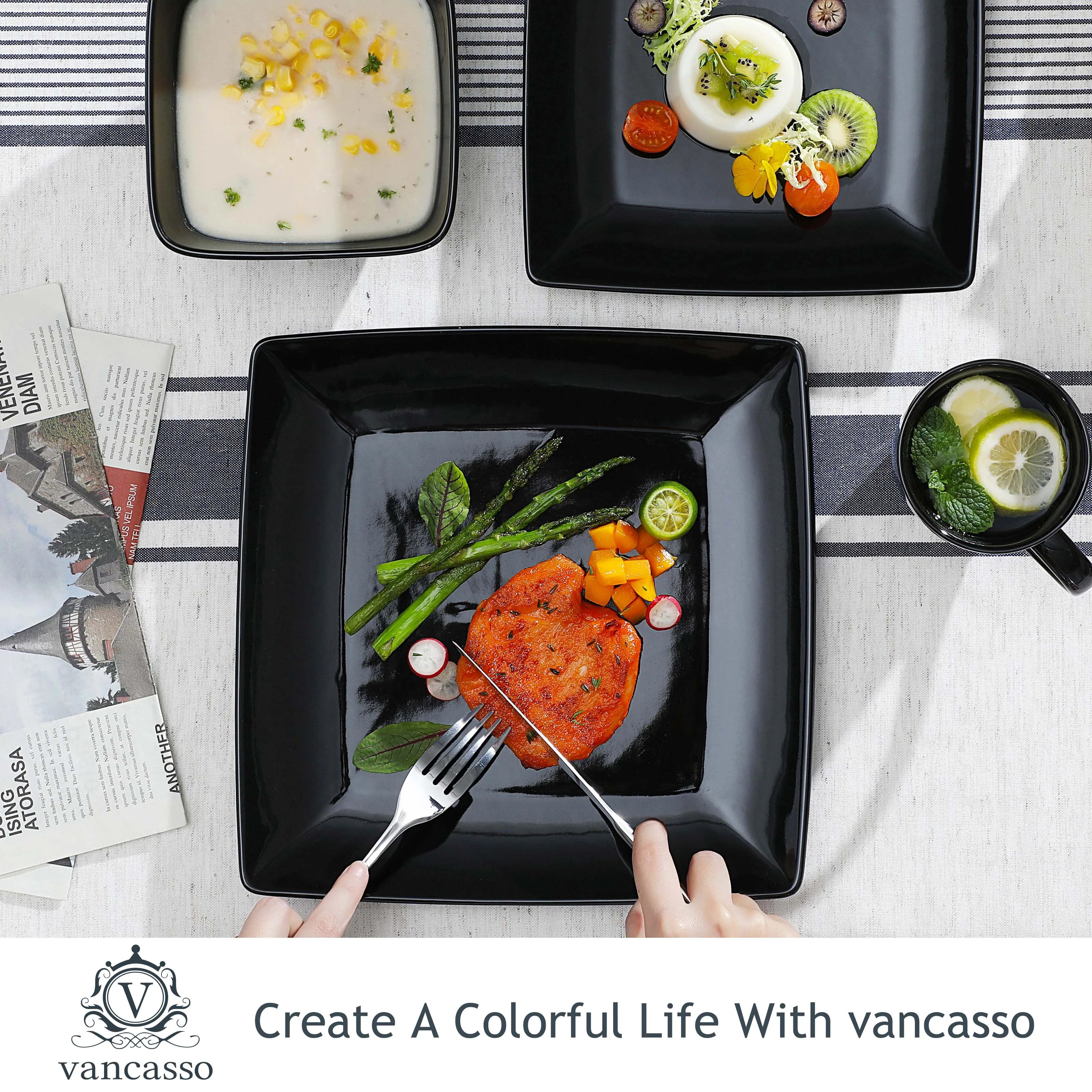 Soho Square Porcelain Dinnerware Collection