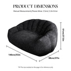 Comfy Bean Bag Sofa with Back Support, Oversized Reading Chair ， Big Fluffy Lazy Lounge Sofa ，Faux Fur Bean Bag Chair ， Stuffed Floor Sofa for Living Room, Bedroom
