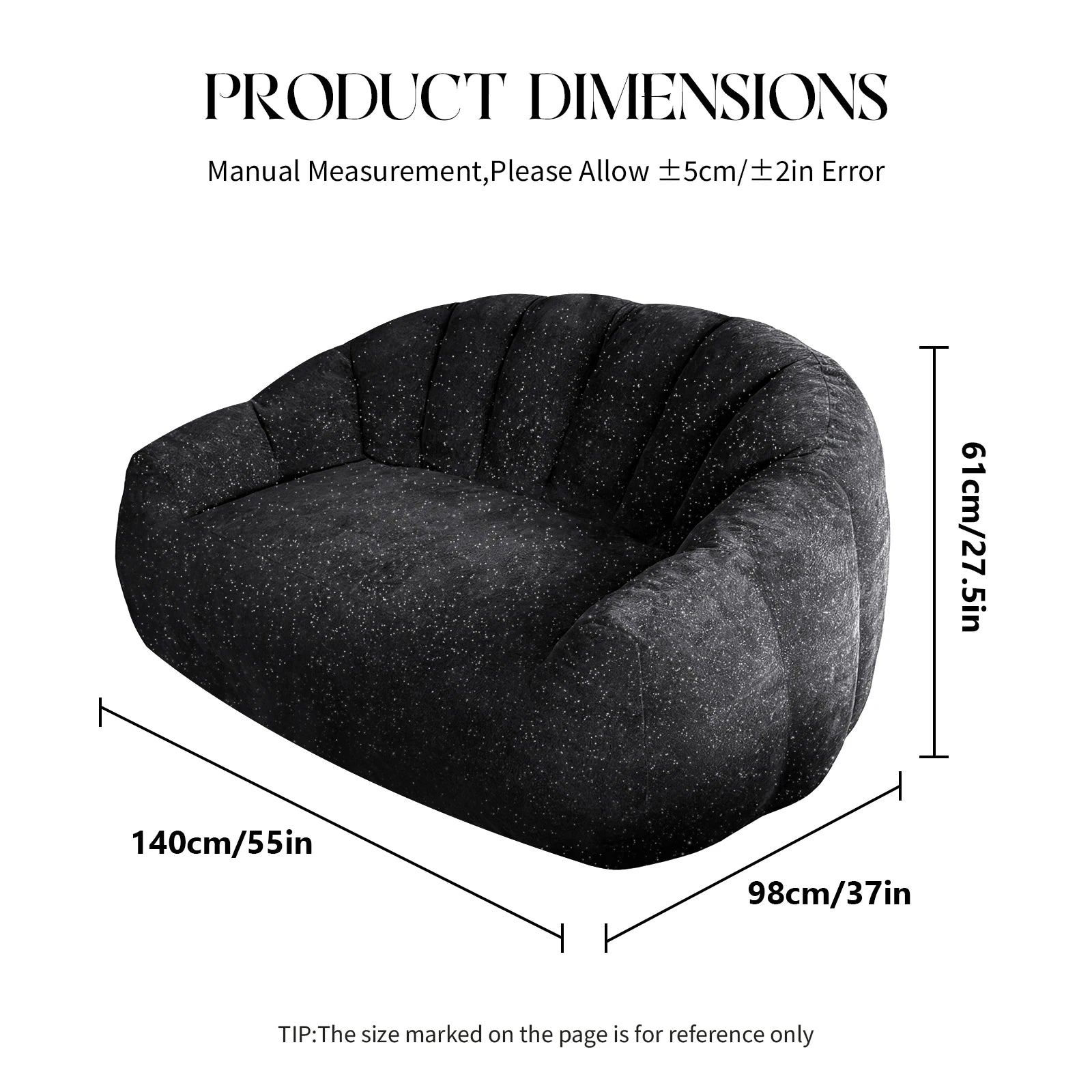 Comfy Bean Bag Sofa with Back Support, Oversized Reading Chair ， Big Fluffy Lazy Lounge Sofa ，Faux Fur Bean Bag Chair ， Stuffed Floor Sofa for Living Room, Bedroom