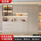 Modern Pine Sideboard Cabinet with Glass Doors