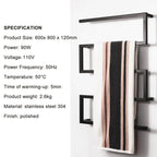 Noir Spa Wall-Mounted Heated Towel Rack