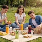 Haven Ridge Refresh Glass Juice Bottle Set with Bamboo Lids – Set of 6