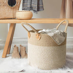 Willow Haven White Wicker Storage Basket