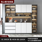 Modern Pine Sideboard Cabinet with Glass Doors