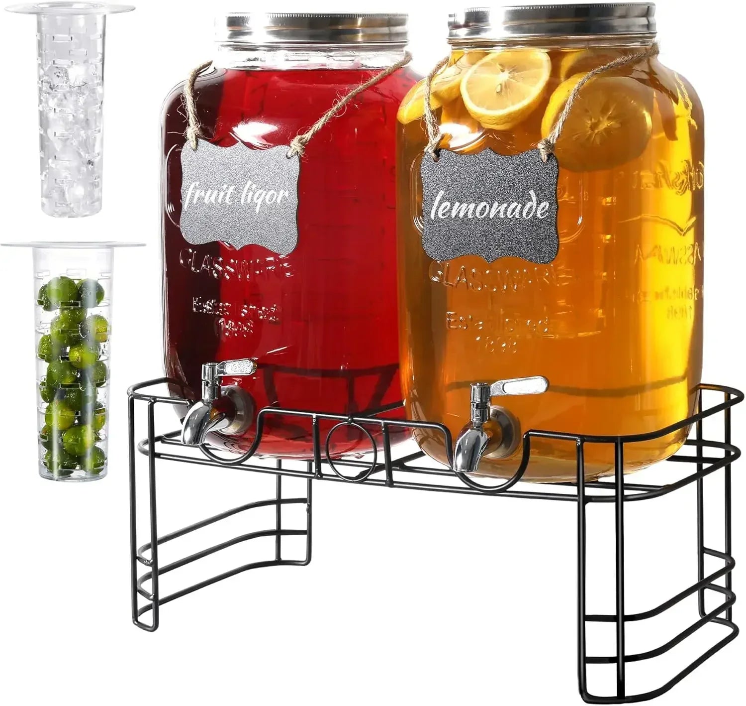 Haven Ridge Entertain 2-Gallon Glass Beverage Dispenser Set – 2 Piece