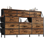 14-Drawer Fabric Storage Dresser with Wooden Top