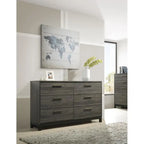 Antique Grey King 4-Piece Bedroom Furniture Set